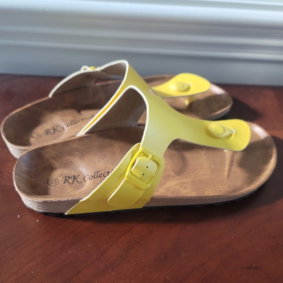RK Collection Thong Sandals Cork Bottom Yellow Sz-10 - Picture 6 of 6